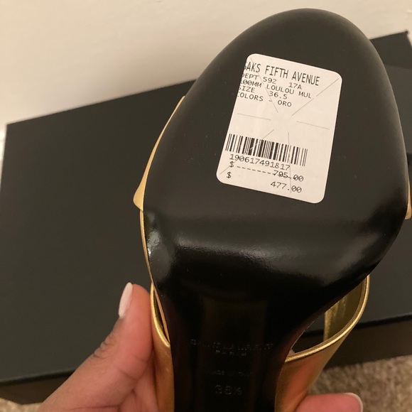 COPY - Saint Laurent Bianca Knotted Metallic Leather Mule - Picture 6 of 9